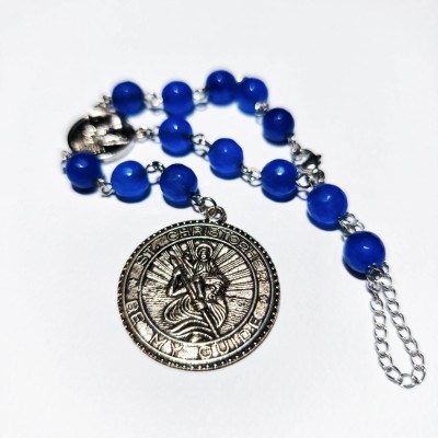 Auto krunica – Poludragi kamen AHAT – plava